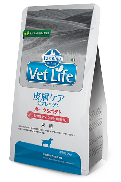 Vet Life 皮膚ケア -低アレルゲン ポーク＆サツマイモ（犬用）