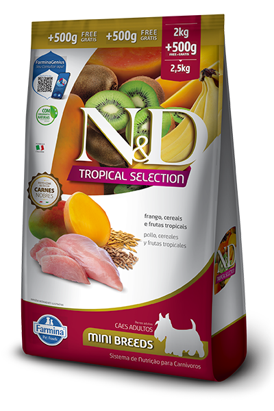 Pollo, Cereales y Frutas tropicales Adult Mini