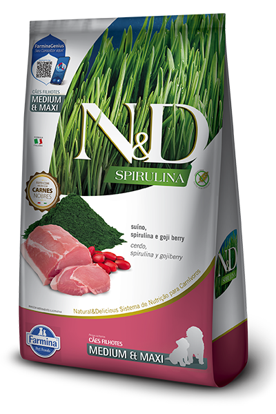 Cerdo, Spirulina e Gojiberry Puppy Medium & Maxi