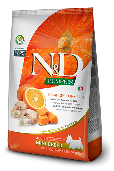 N&D Grain Free Potiron Poisson & Orange Adulte Mini