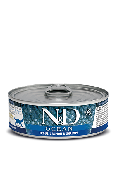 Trout, Salmon & Shrimp Adult wet food