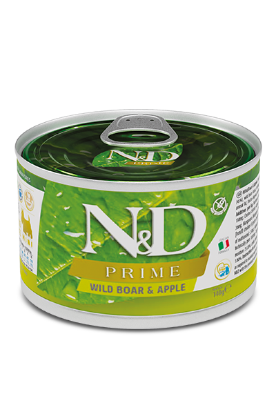 Prime canine Boar & Apple Adult Mini wet food